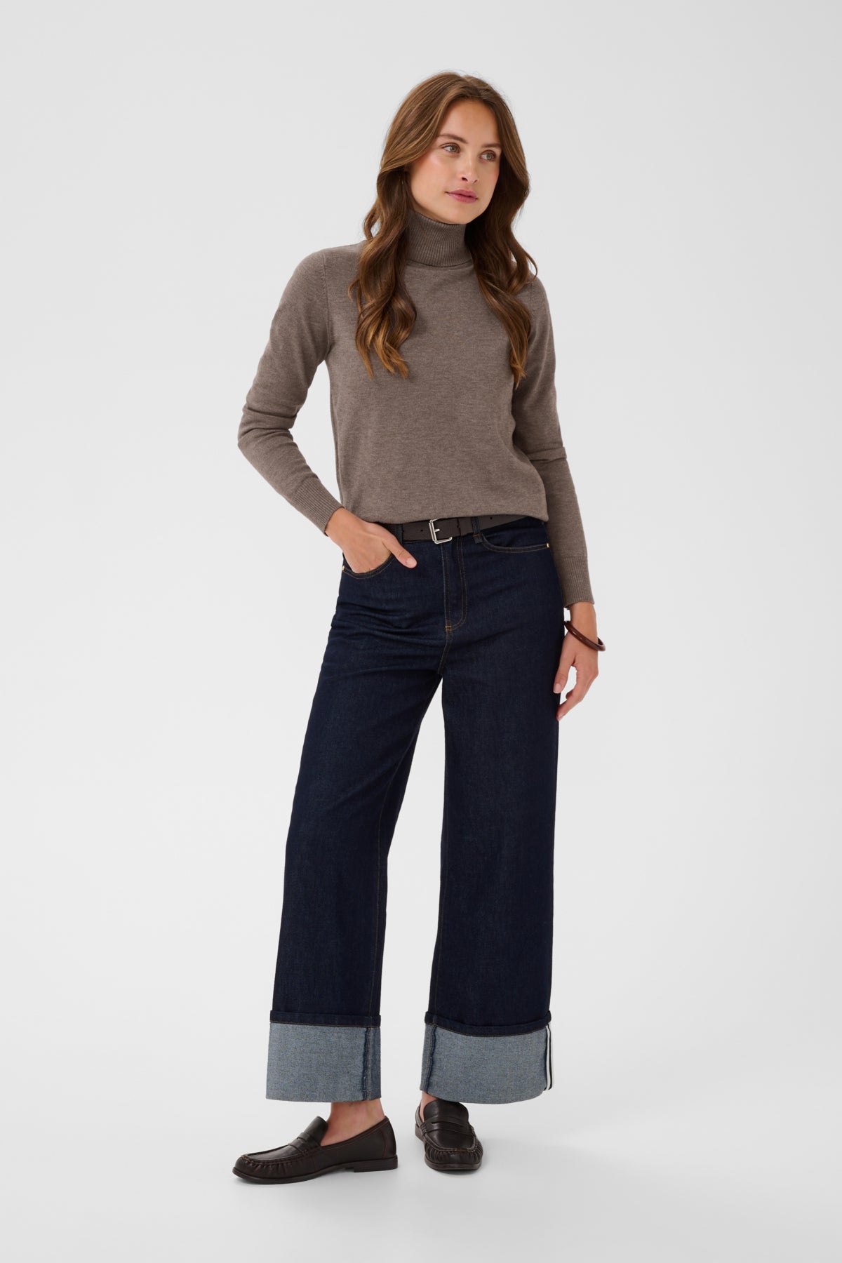 Saint Tropez Mila Rollneck Mink Melange Genser