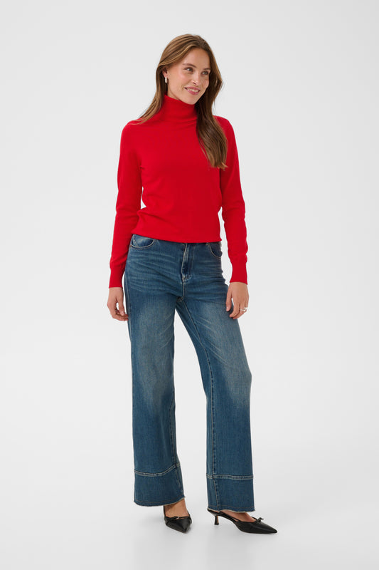 Saint Tropez Mila Rollneck True Red Genser