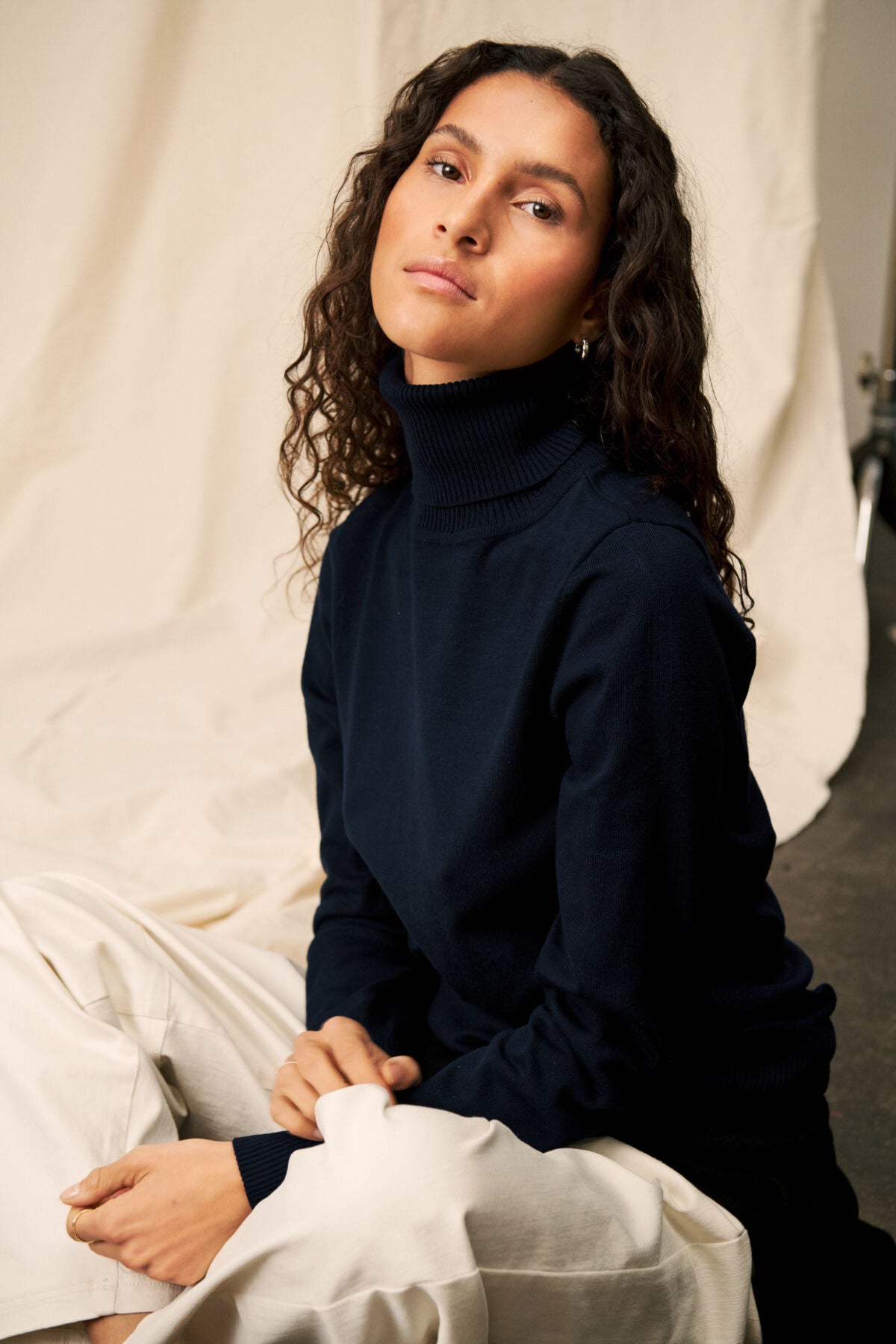 Saint Tropez Mila Rollneck Navy Genser