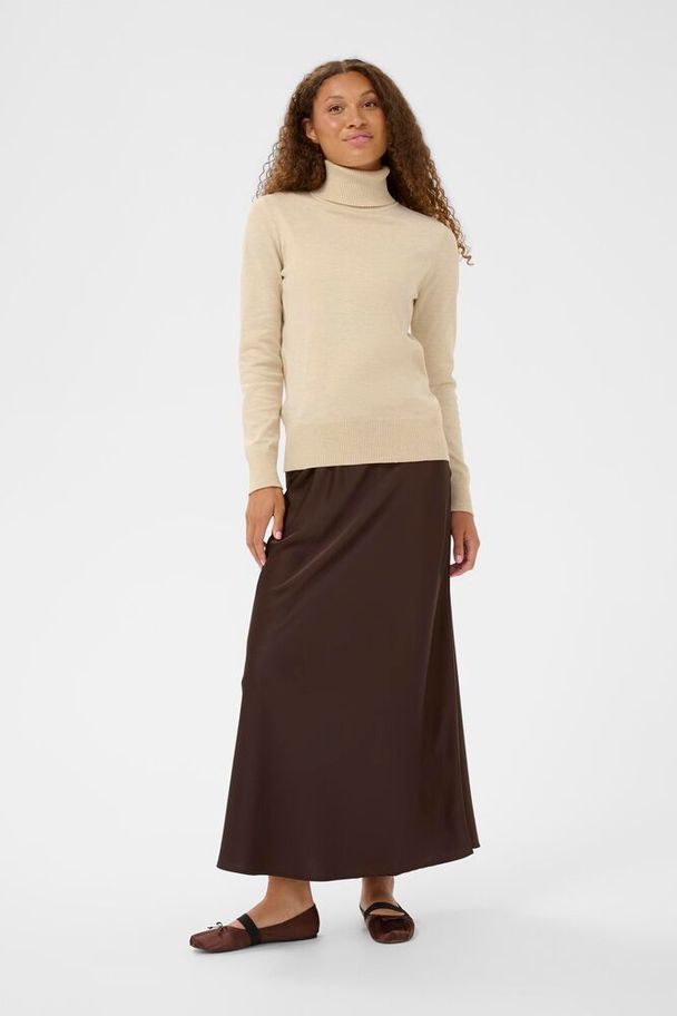 Saint Tropez Mila Høyhalset Brown Rice Melage Genser