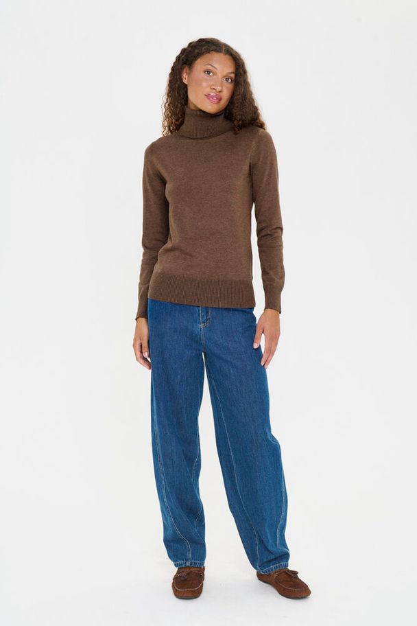 Saint Tropez Mila Høyhalset Foundue Fudge Melange Genser