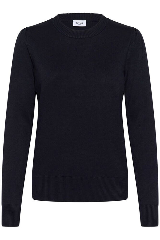 Saint Tropez Mila LS V-Neck Black Genser