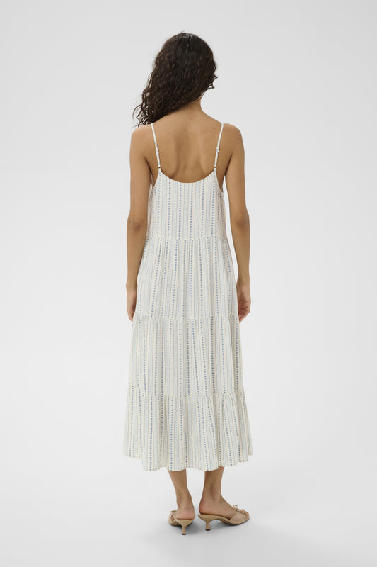 Saint Tropez Eda Maxi Strap Dress Ice Vallarta Flower Strip