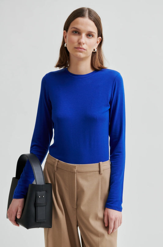 Second Female Matima O-Neck Mazarine Blue  LS Tee