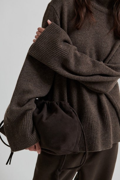 Second Female Alpha Dark Brown Knit T-Neck