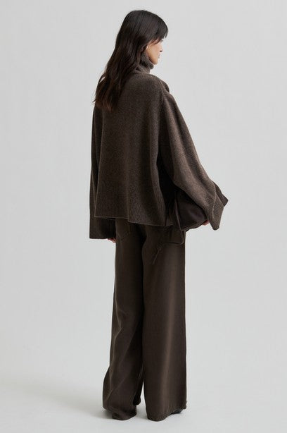 Second Female Alpha Dark Brown Knit T-Neck