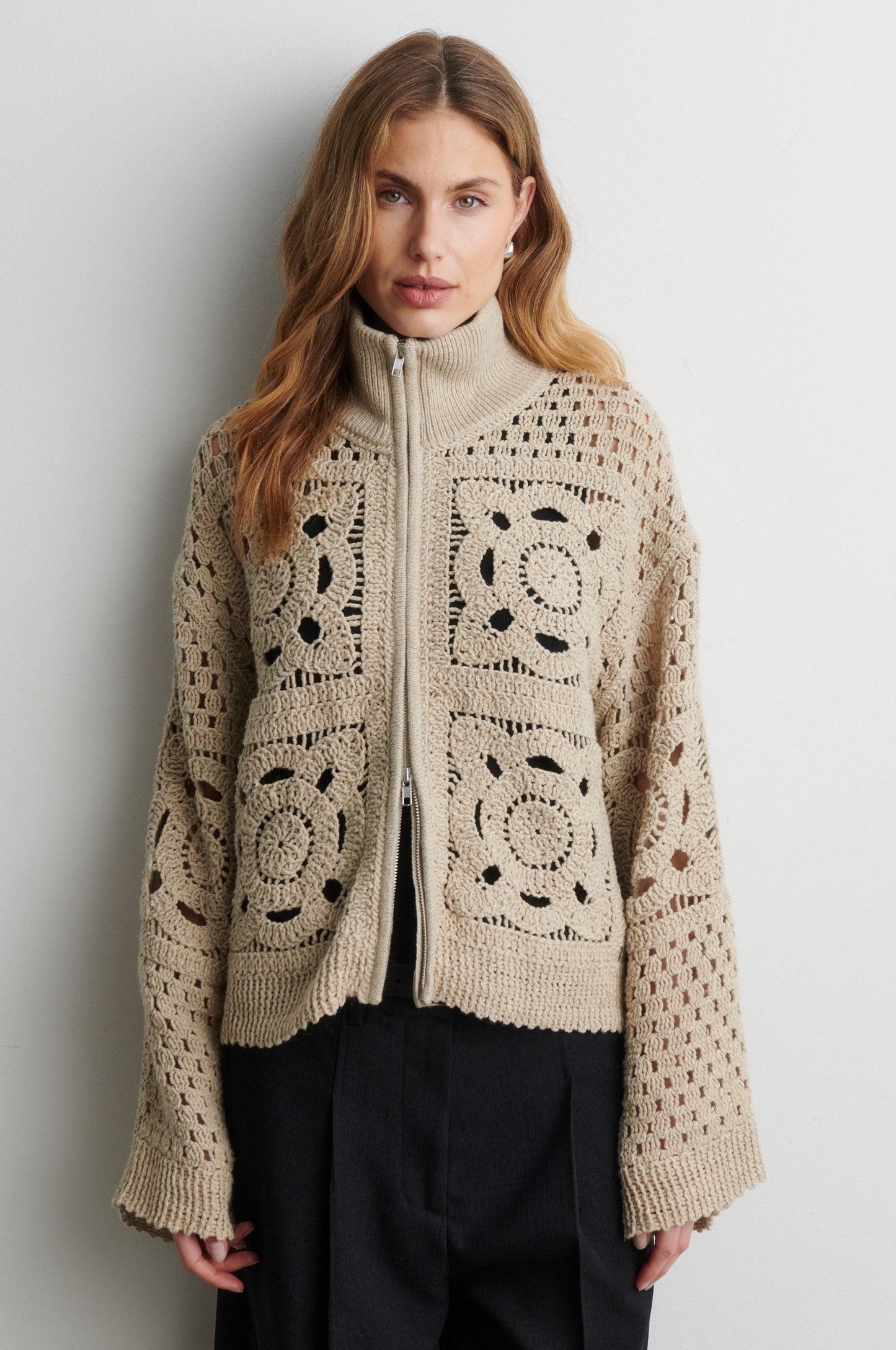 Second Female Crosette Knit Cardigan Camel