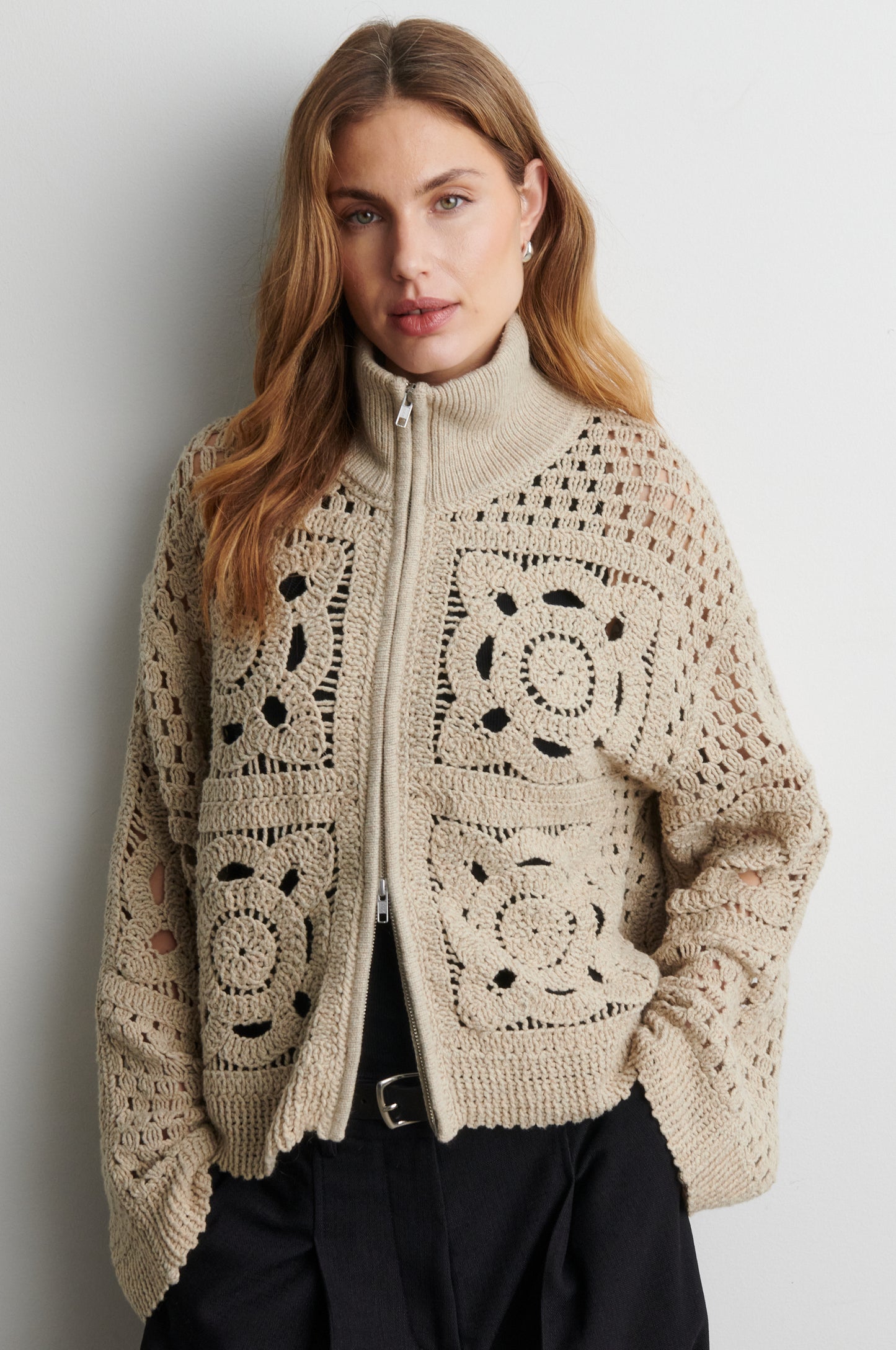 Second Female Crosette Knit Cardigan Camel