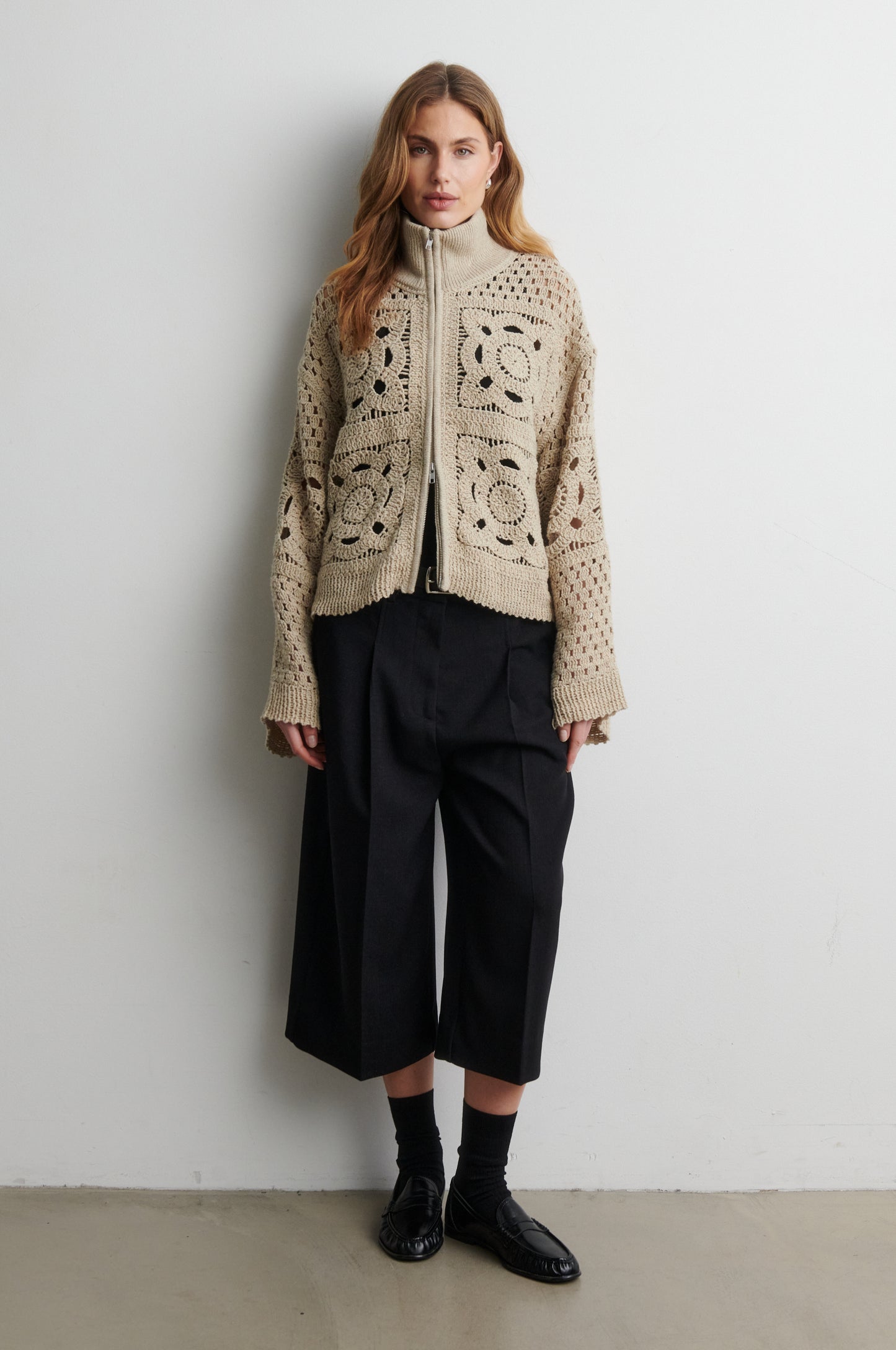 Second Female Crosette Knit Cardigan Camel