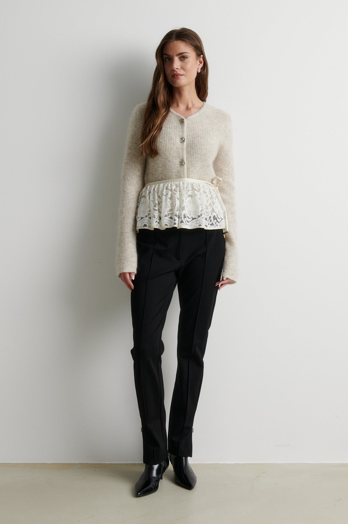 Second Female Andrea Knit Structure Birch Cardigan