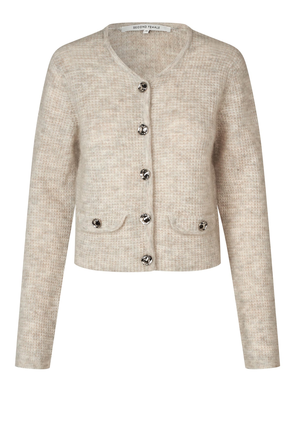 Second Female Andrea Knit Structure Birch Cardigan