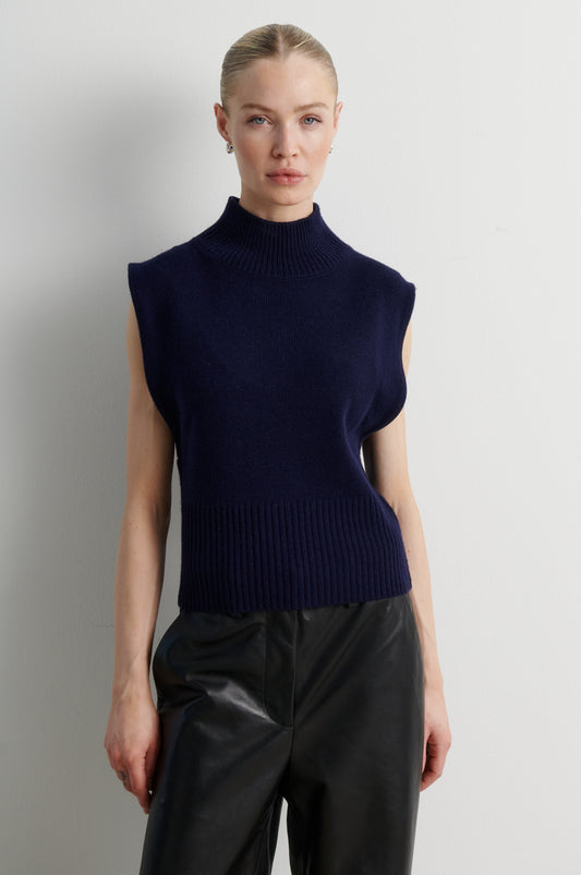 Second Female Longo Knit T-Neck Vest