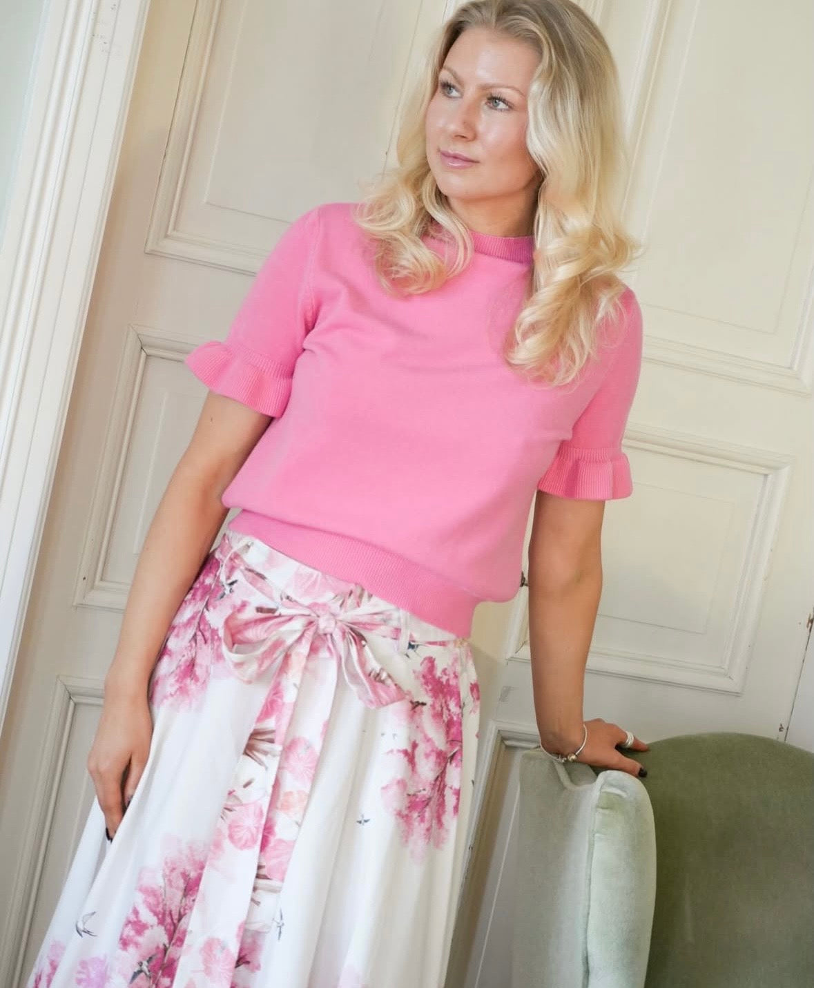 From Paris With Love Pink Blossom Skirt
