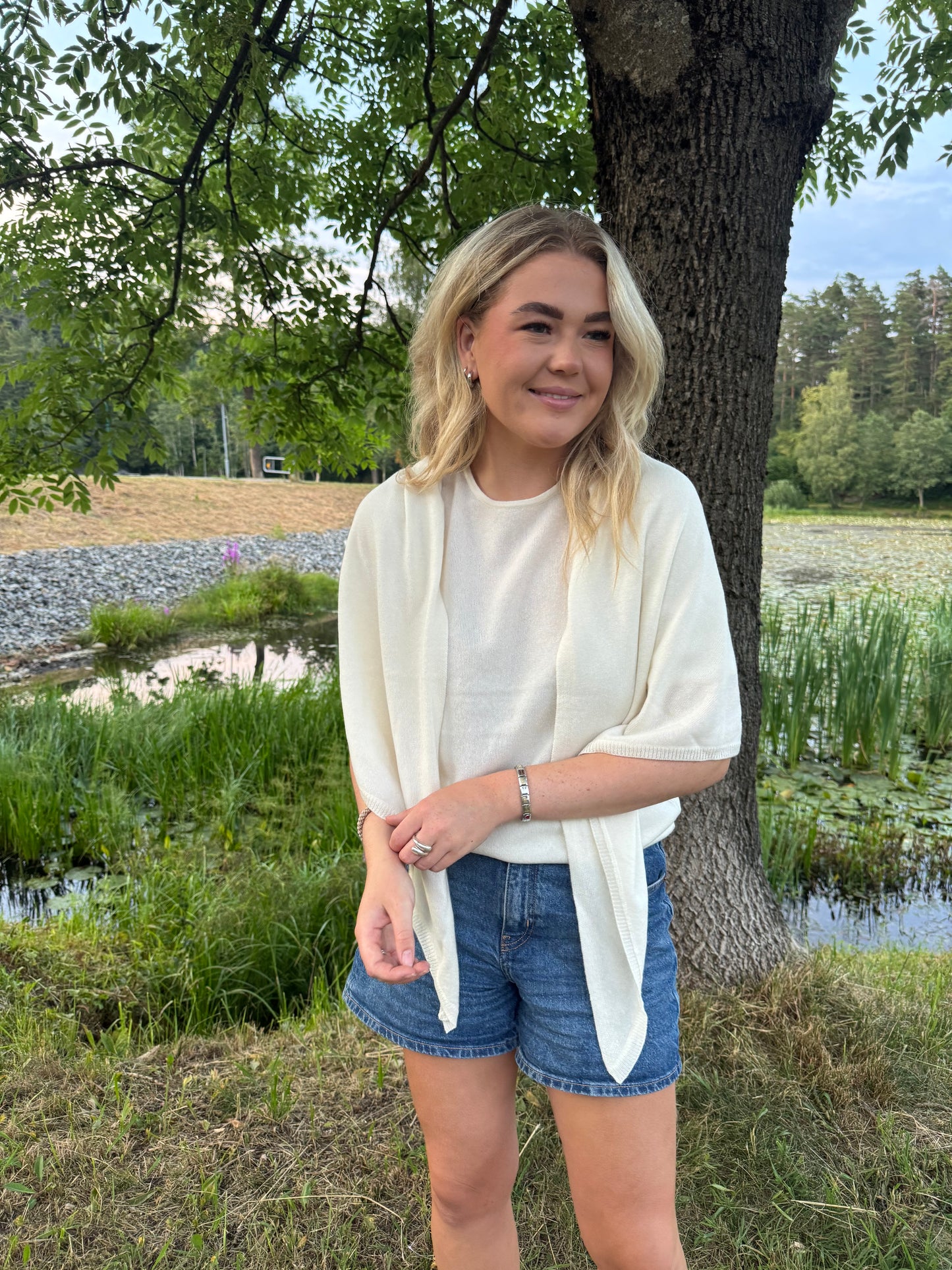 Reve Louise Trekant Skjerf Hvit