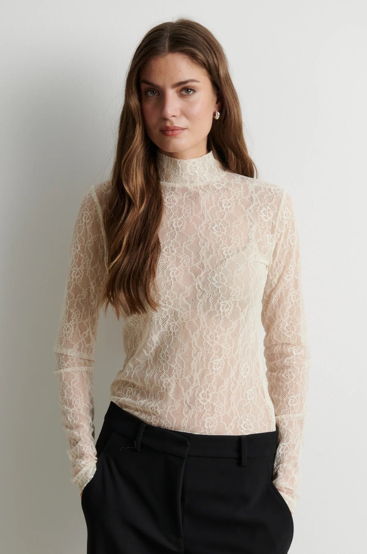 Second Female Luria L/S Birch Lace Tee
