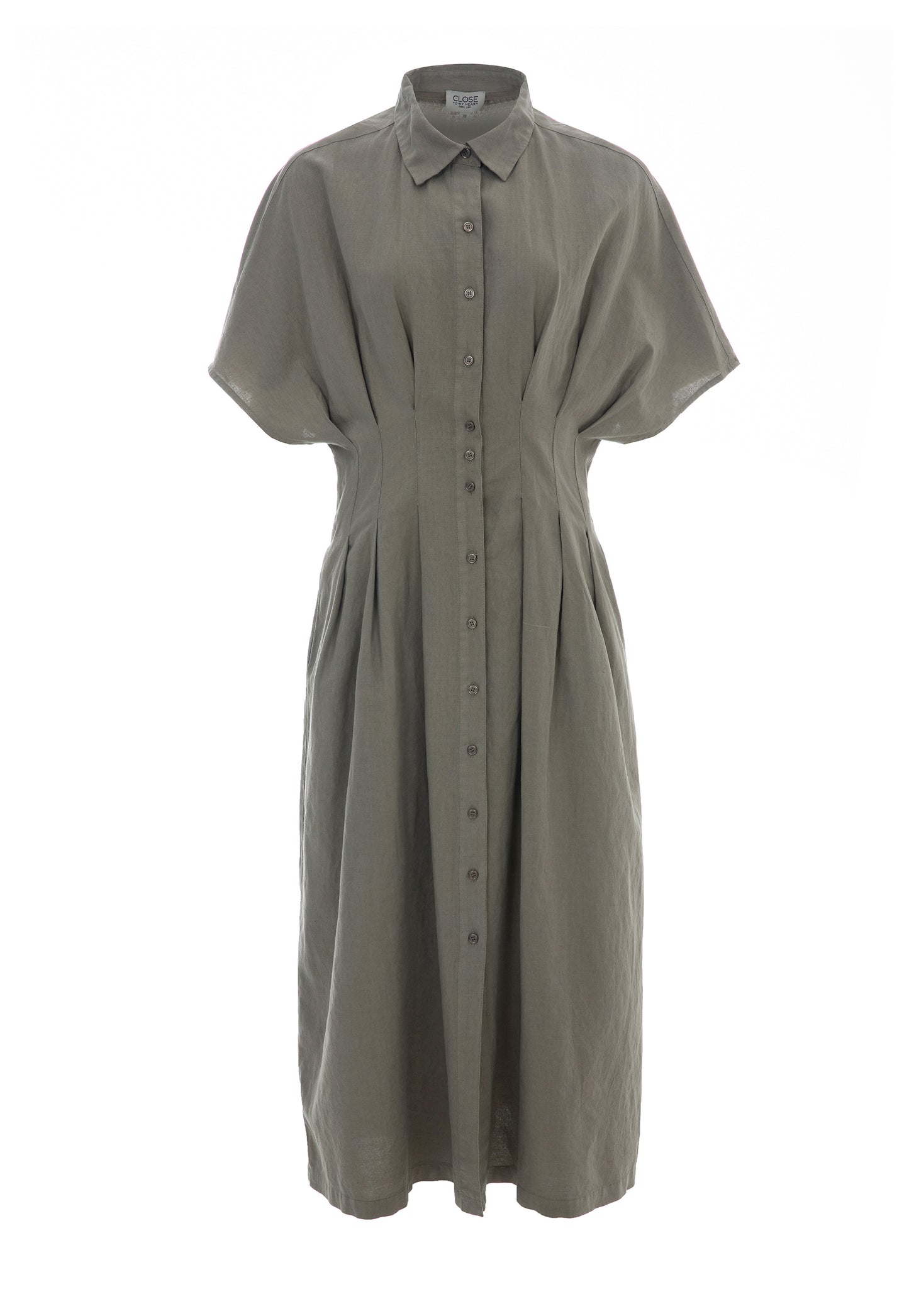 CTHM Edie Midi Khaki Green Dress