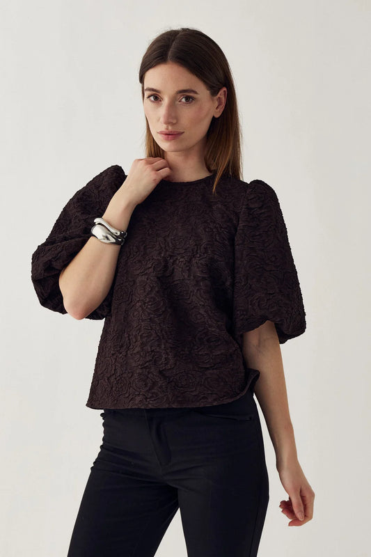 Noella Shelly Chocolate Bluse