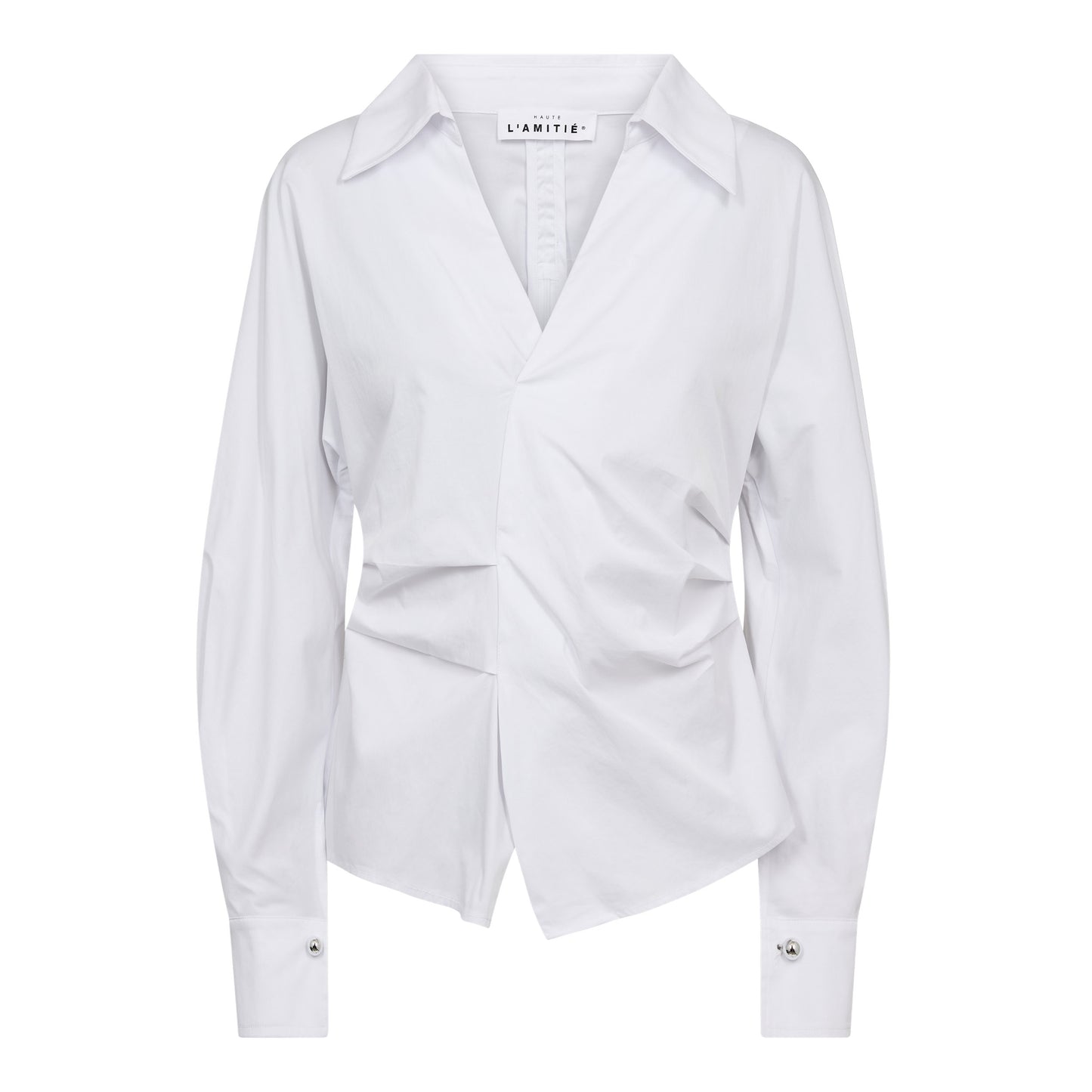 HAUTE L'AMITIE Bell Zip Ball Hvit Skjorte