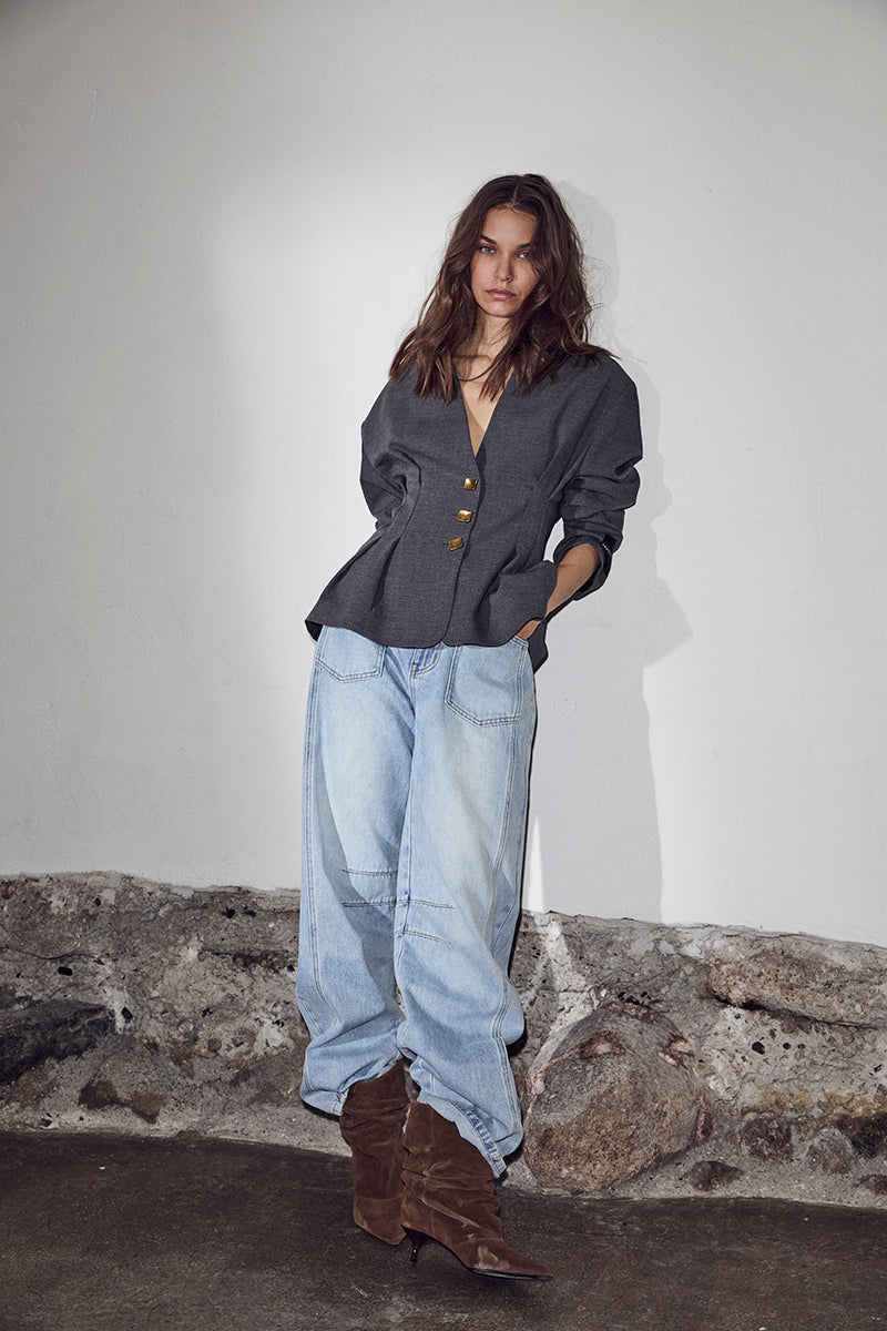 HAUTE L'AMITIE Enna Waist Grå Blazer