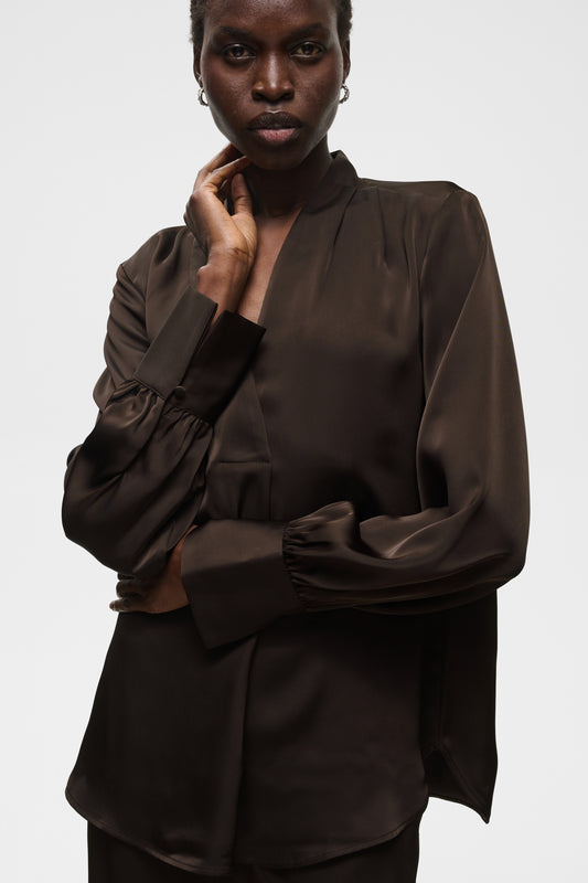 InWear Dawn V-Neck Chocolate Brown Bluse