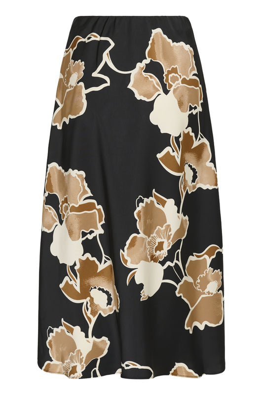 Inwear Dawn Black Stretch Flower Skjørt