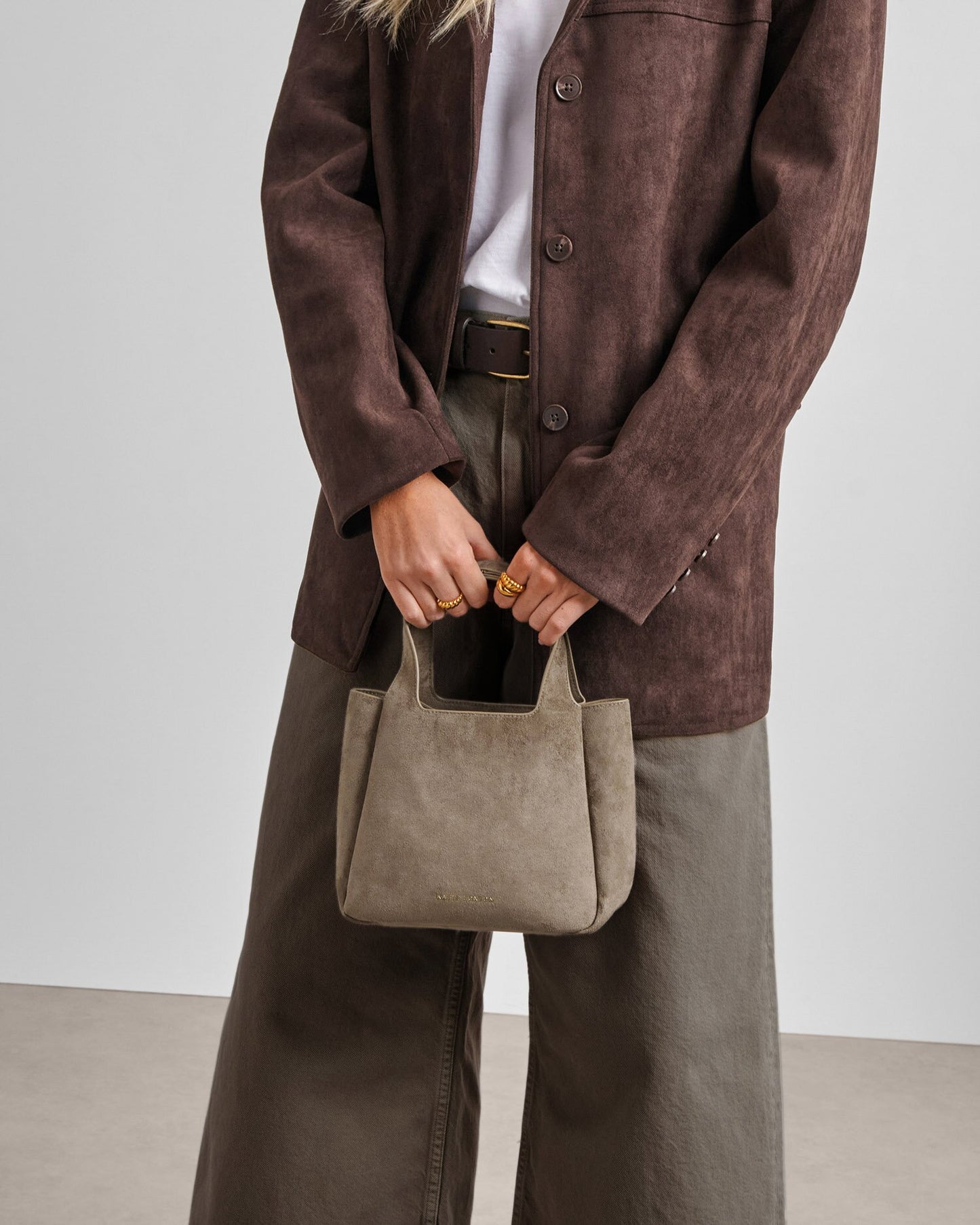 Katie Loxton Raya Handle Mink Suede Bag
