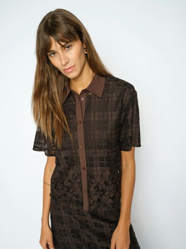 Mos Mosh Lia Checko SS Lace Shirt