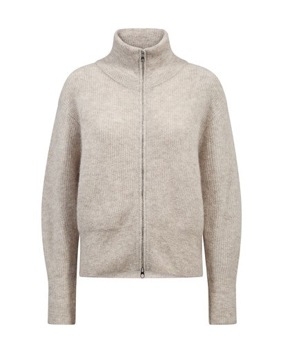 Mos Mosh Thora Knit Zip Feather Grey Cardigan