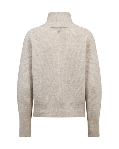 Mos Mosh Thora Knit Zip Feather Grey Cardigan