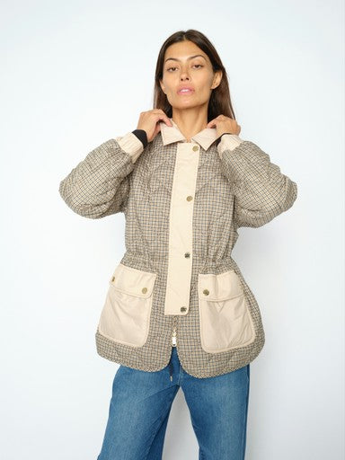 Mos Mosh Anna Rye Check Doeskin Beige/Blå Jakke
