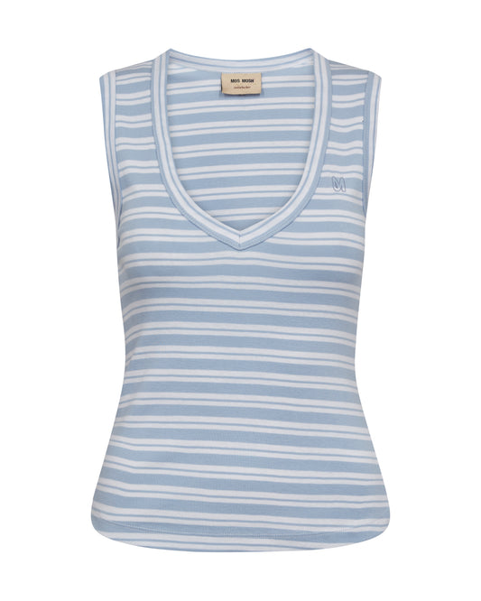 Mos Mosh Elle V-Neck Solid Skyway Tank Top