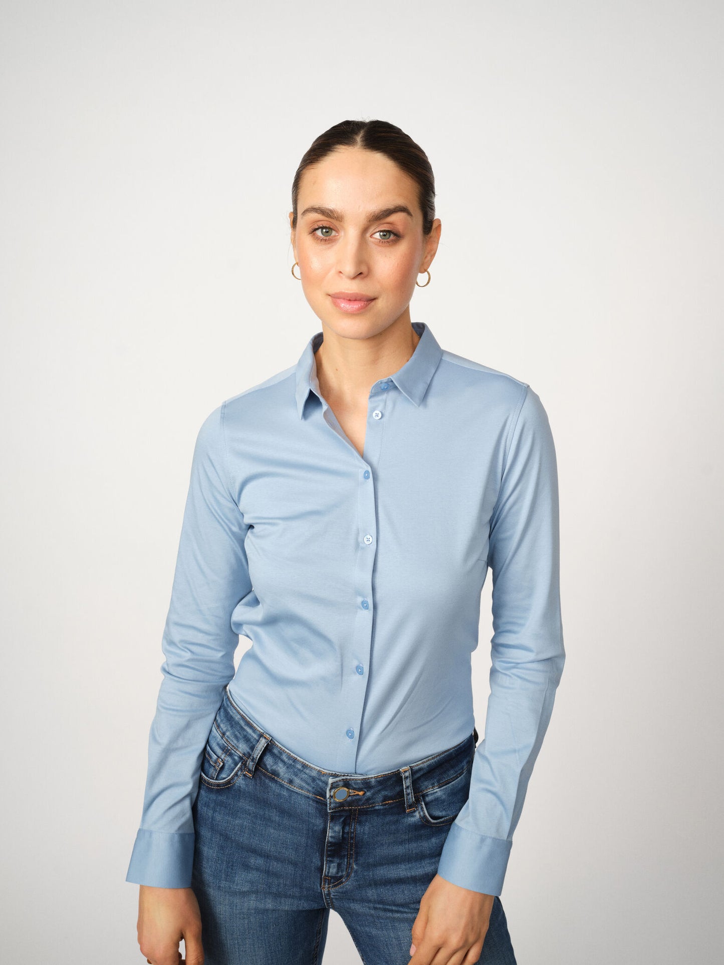 Mos Mosh Tina Light Blue Jersey Skjorte