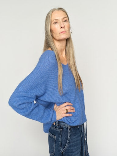 Mos Mosh Thora Ultramarine V-Neck Knit