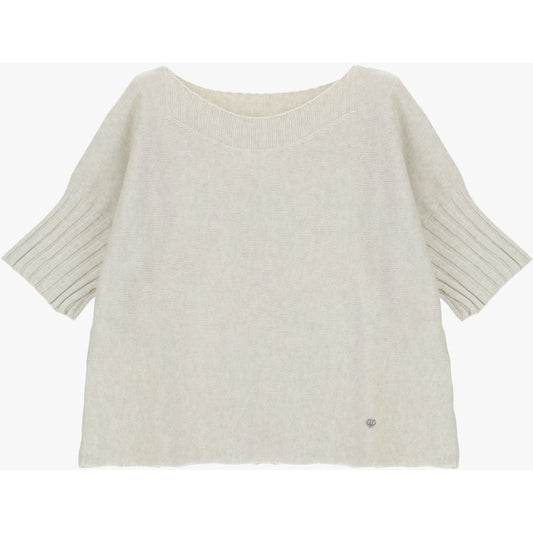 Please Boatneck Beige Melange Sweater