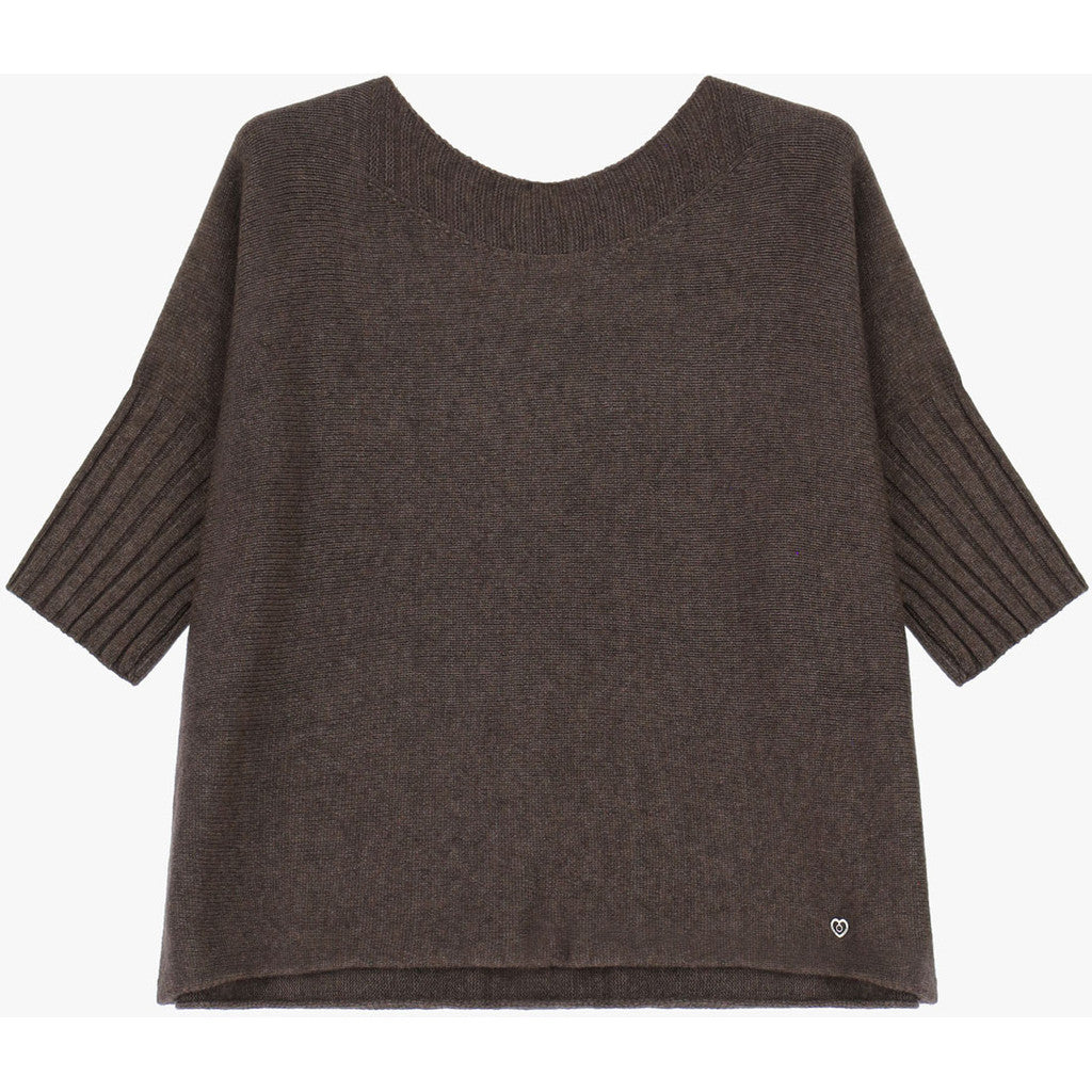 Please Boatneck Marrone Sweater