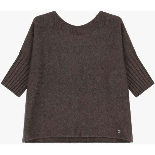 Please Boatneck Marrone Sweater