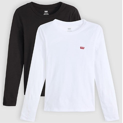 Levis 2 Pack Essentials LS Tee White/Black