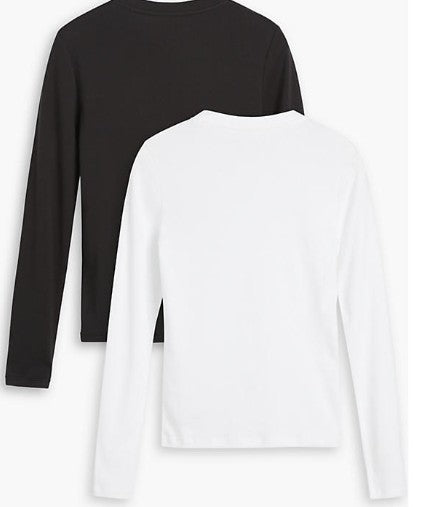 Levis 2 Pack Essentials LS Tee White/Black