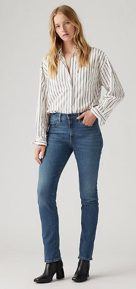 Levi`s 724 High-Rise Straight Blue Wave Dark Jeans