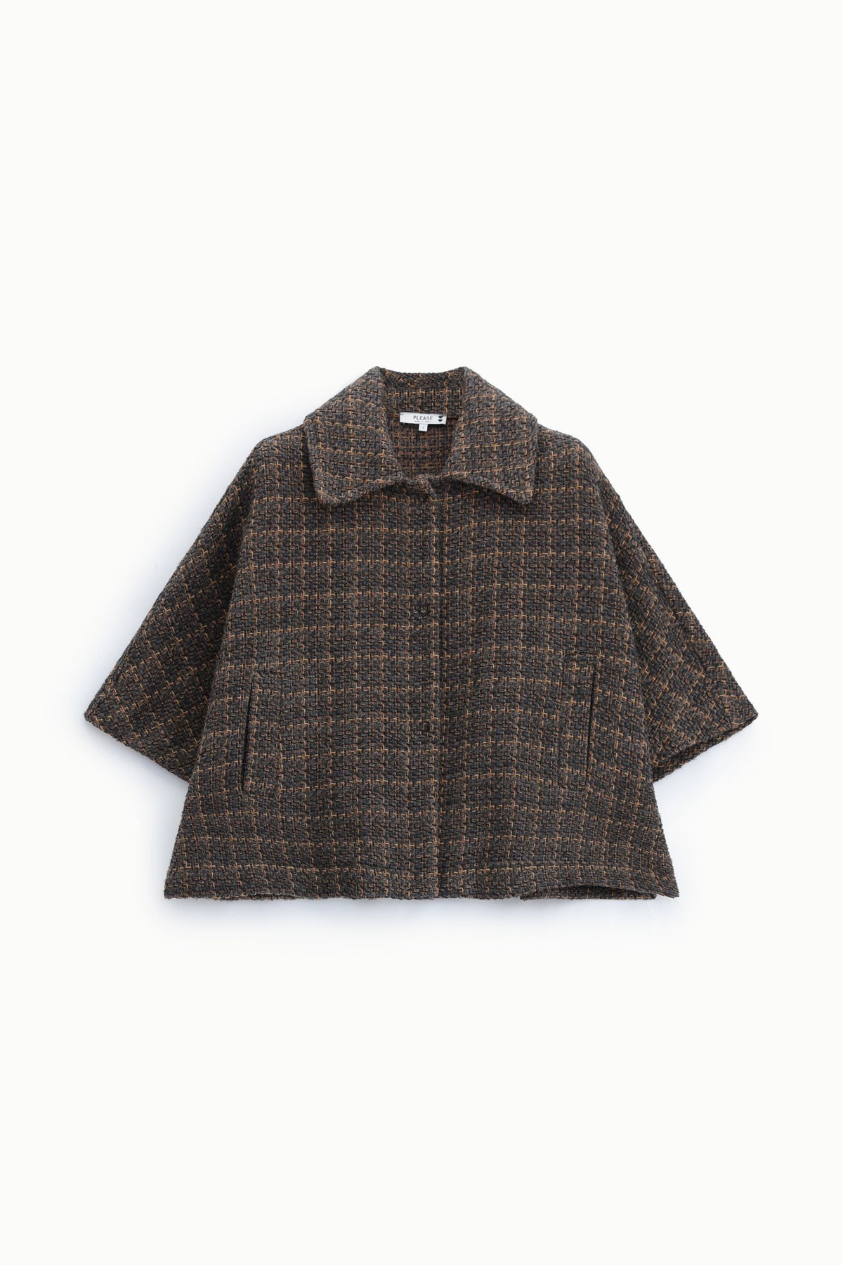 Please Cape Grigio/Cammello Jakke