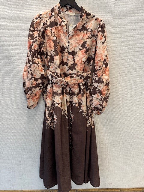 From Paris With Love Blomster Print Brun Kjole