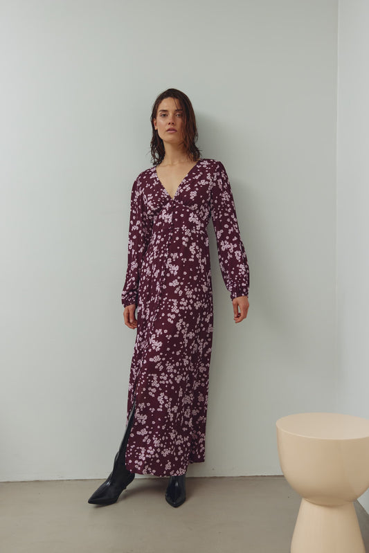 Noella N-Lilith Deja Burgundy Print Maxi Dress