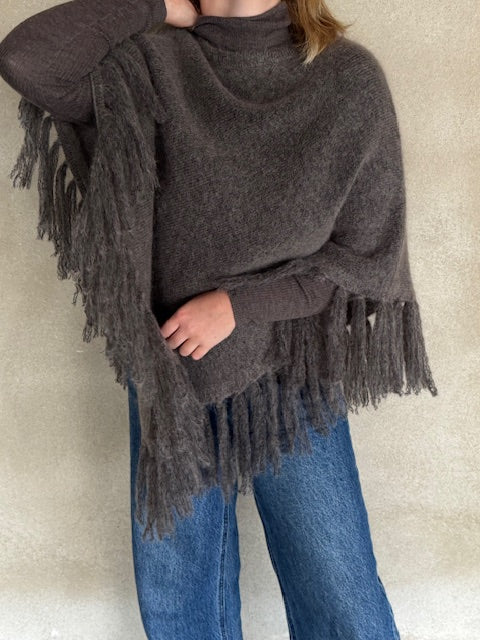 Reve Caroline Poncho Med Frynser Gray