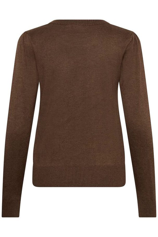 Saint Tropez Mila LS V-Neck Fondue Fudge Melange Genser