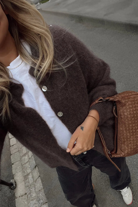 Noella Kae Knit Chocolate Cardigan
