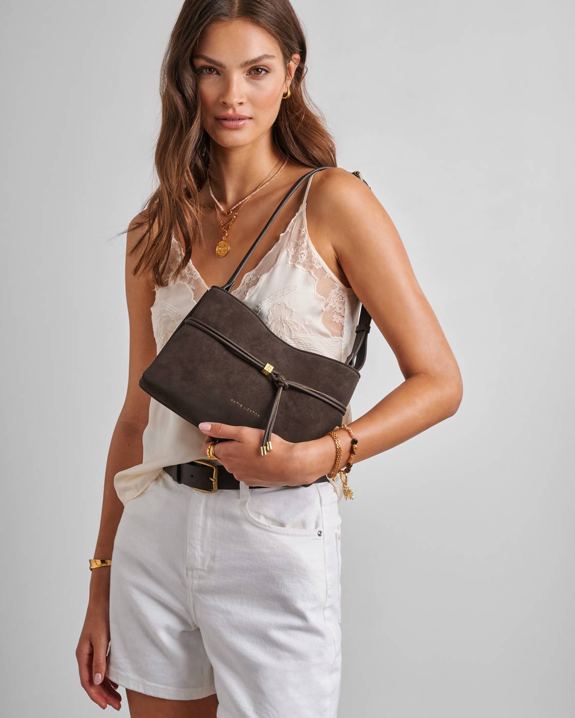 Katie Loxton Orin Top Handle Chocolate Crossbody