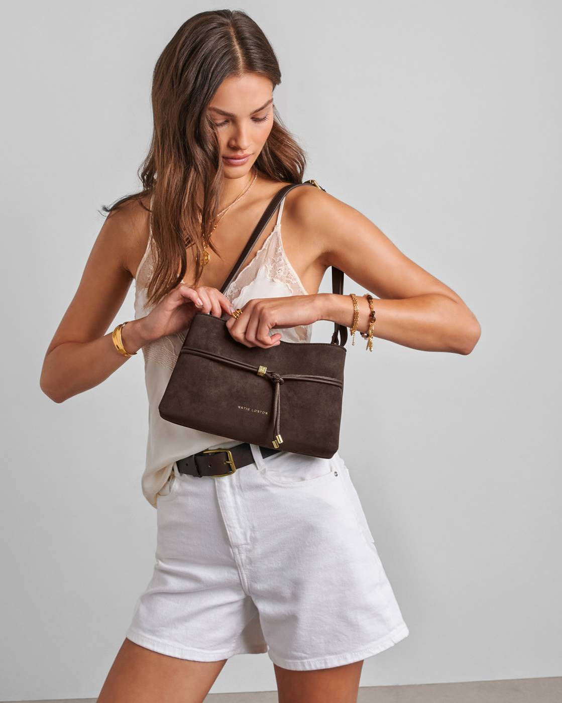 Katie Loxton Orin Top Handle Chocolate Crossbody