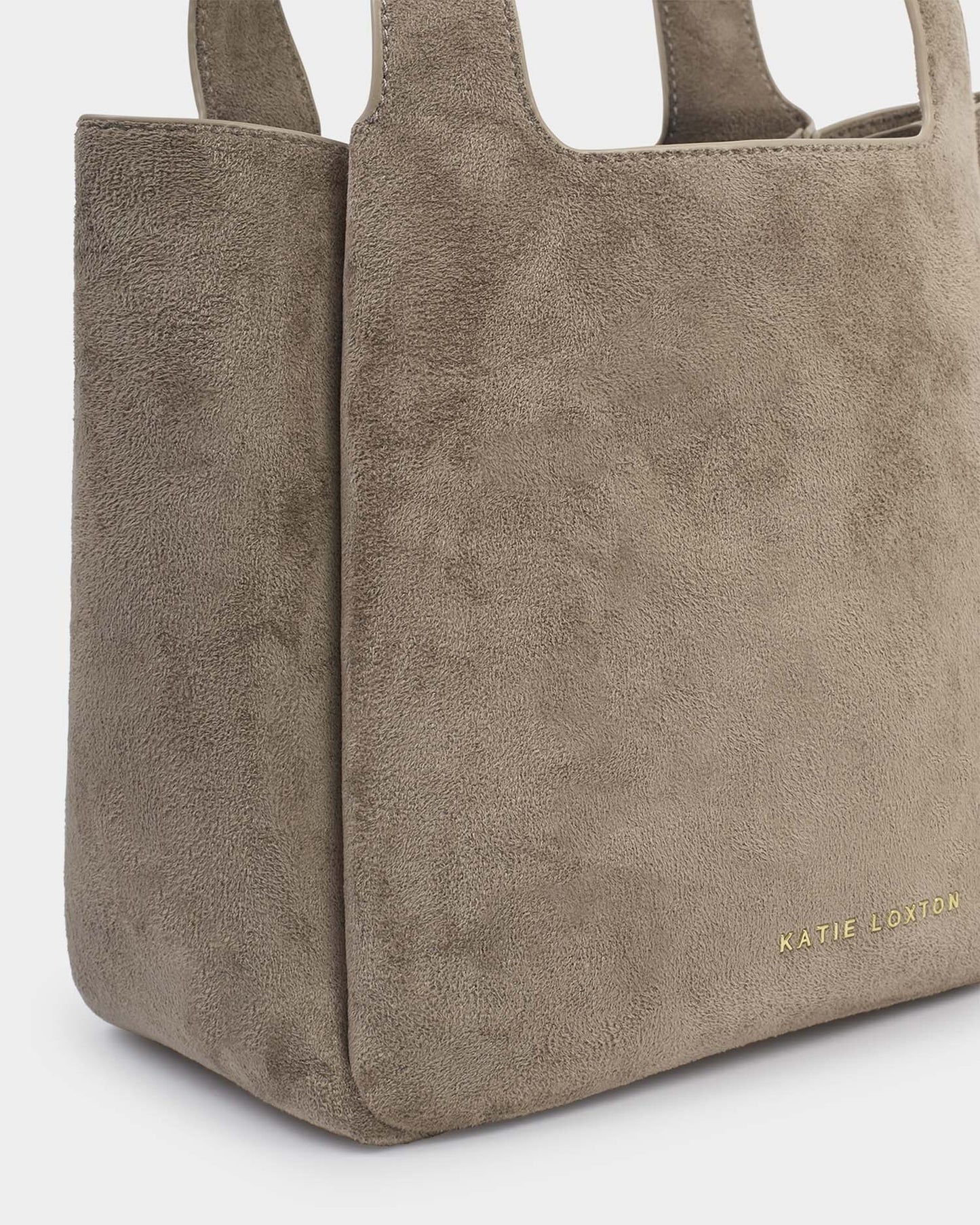Katie Loxton Raya Handle Mink Suede Bag