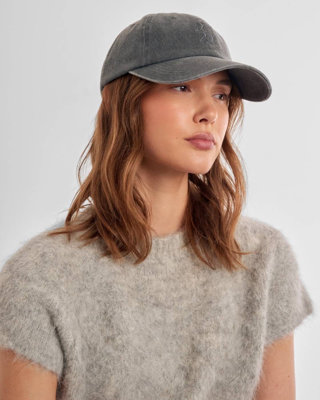 Katie Loxton Embroidered Grey Caps