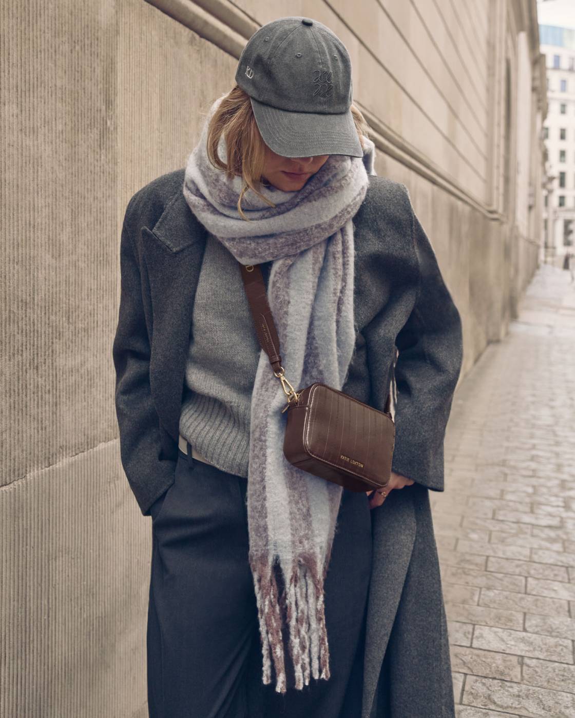 Katie Loxton Embroidered Grey Caps
